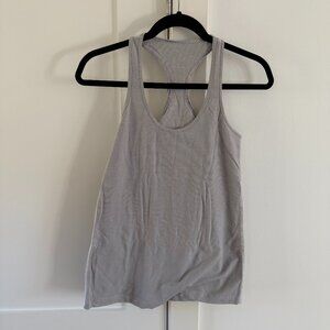 Lululemon Cool Racerback Tank in Gray Stripe (Ghost Blurred Grey Mini Stripe)